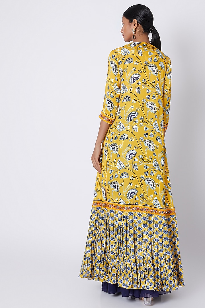 Yellow Printed & Embroidered Wedding Sharara Set by DiyaRajvvir at Pernia's Pop Up Shop