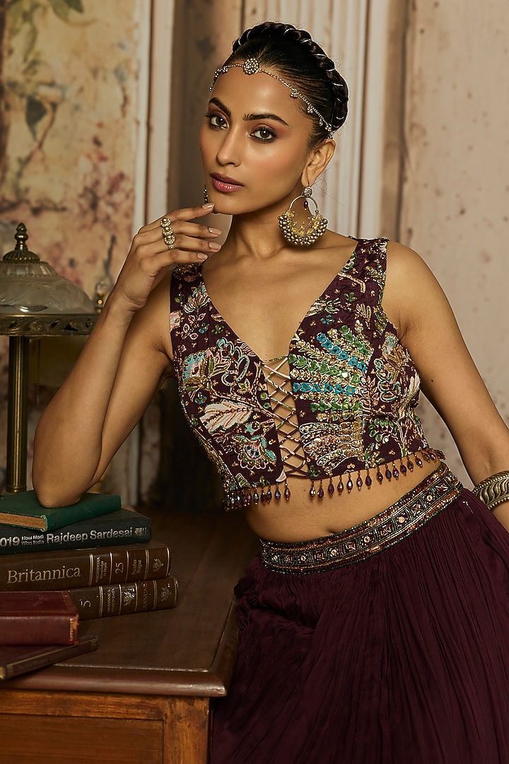 Pum Chiffon Gathered Skirt Set by DiyaRajvvir at Pernia's Pop Up Shop