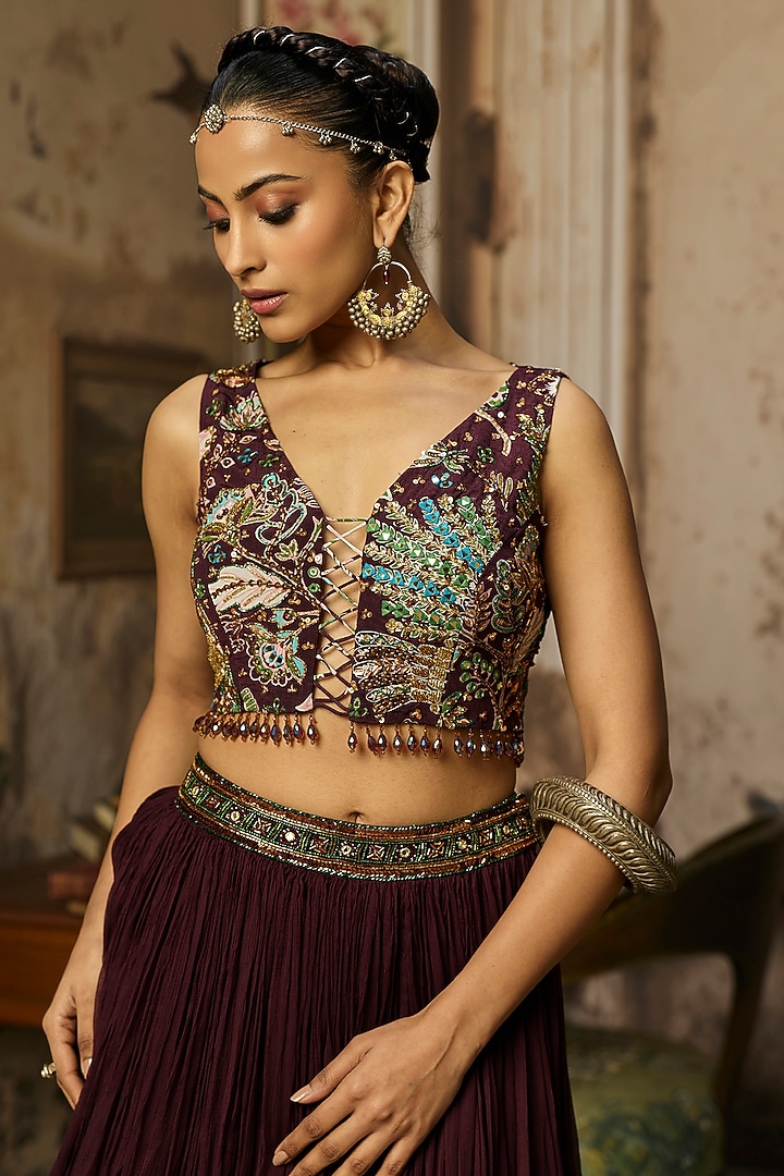 Pum Chiffon Gathered Skirt Set by DiyaRajvvir at Pernia's Pop Up Shop