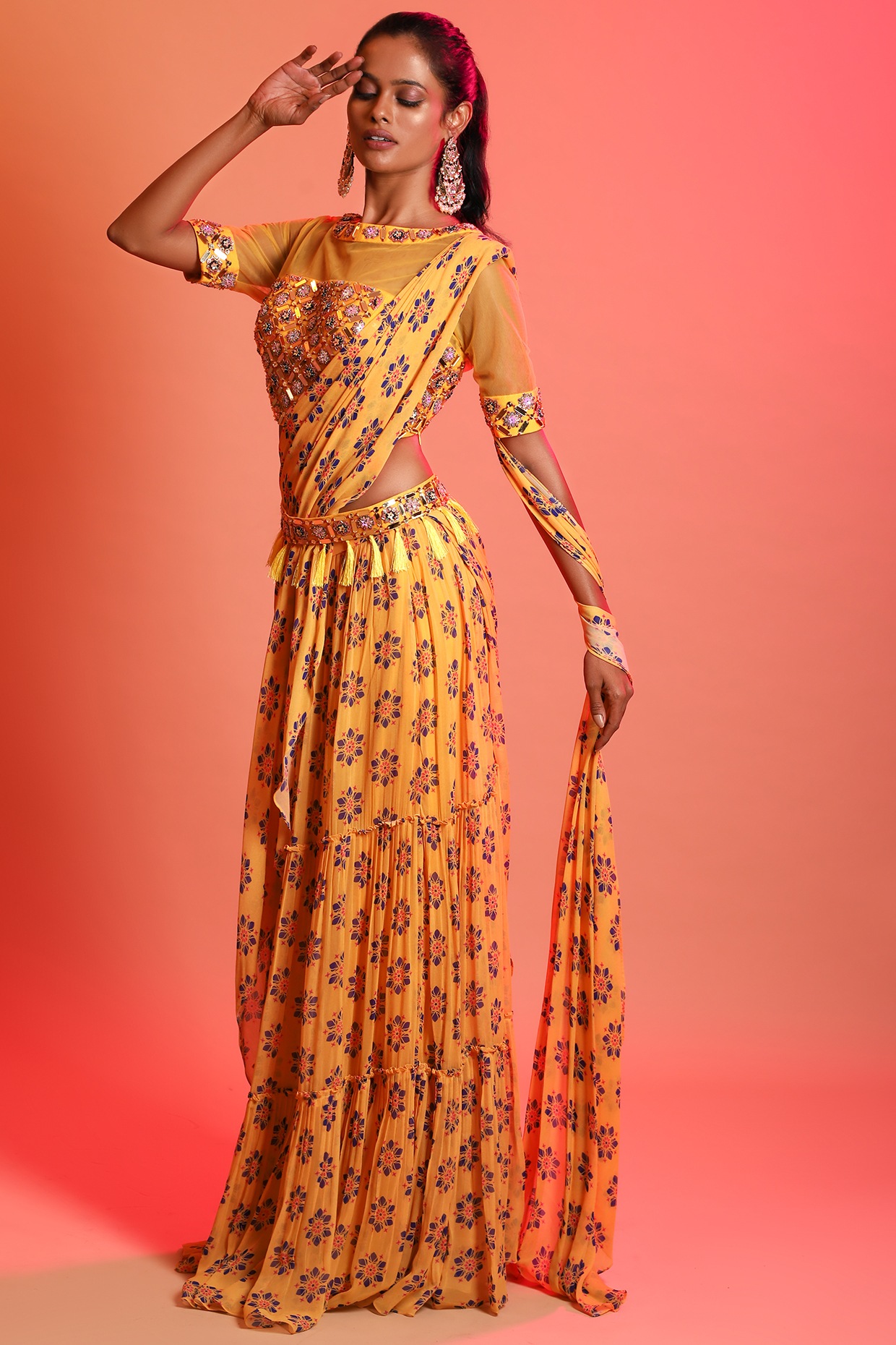 Buy Belt Sarees by Luxury Indian 