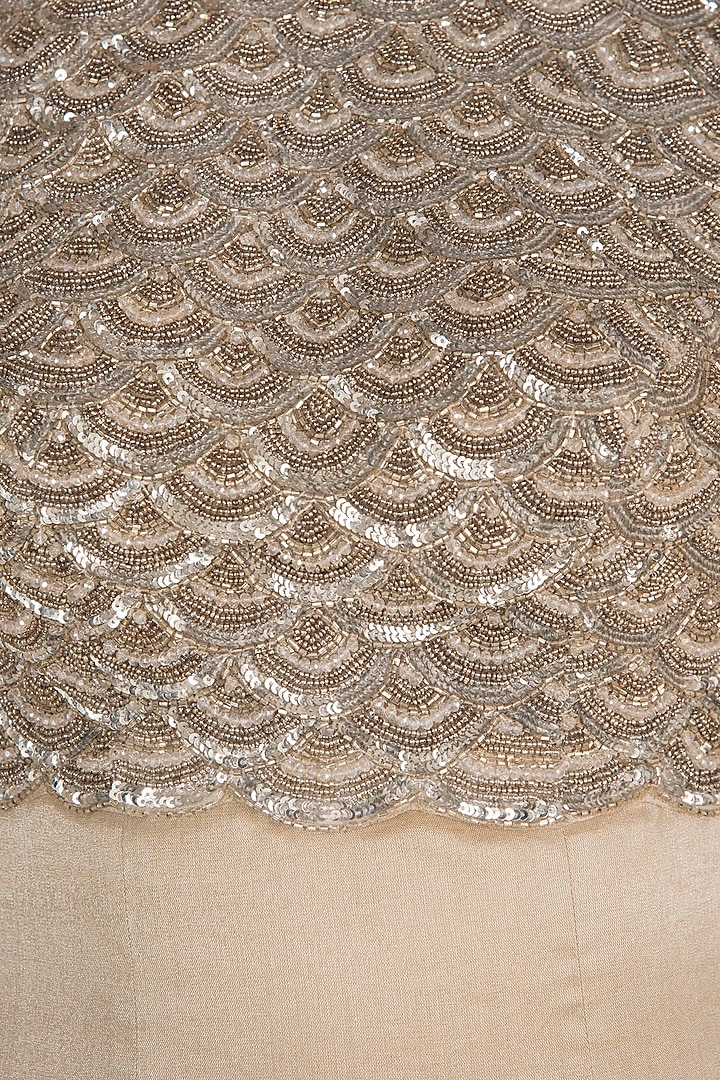 Silver Embroidered Scalloped Wedding Anarkali by DiyaRajvvir at Pernia's Pop Up Shop