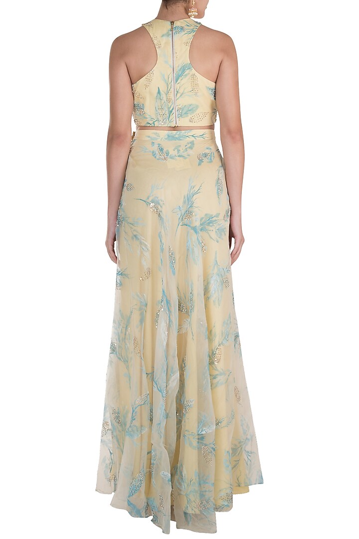 Yellow Net Lehenga Set by DiyaRajvvir at Pernia's Pop Up Shop