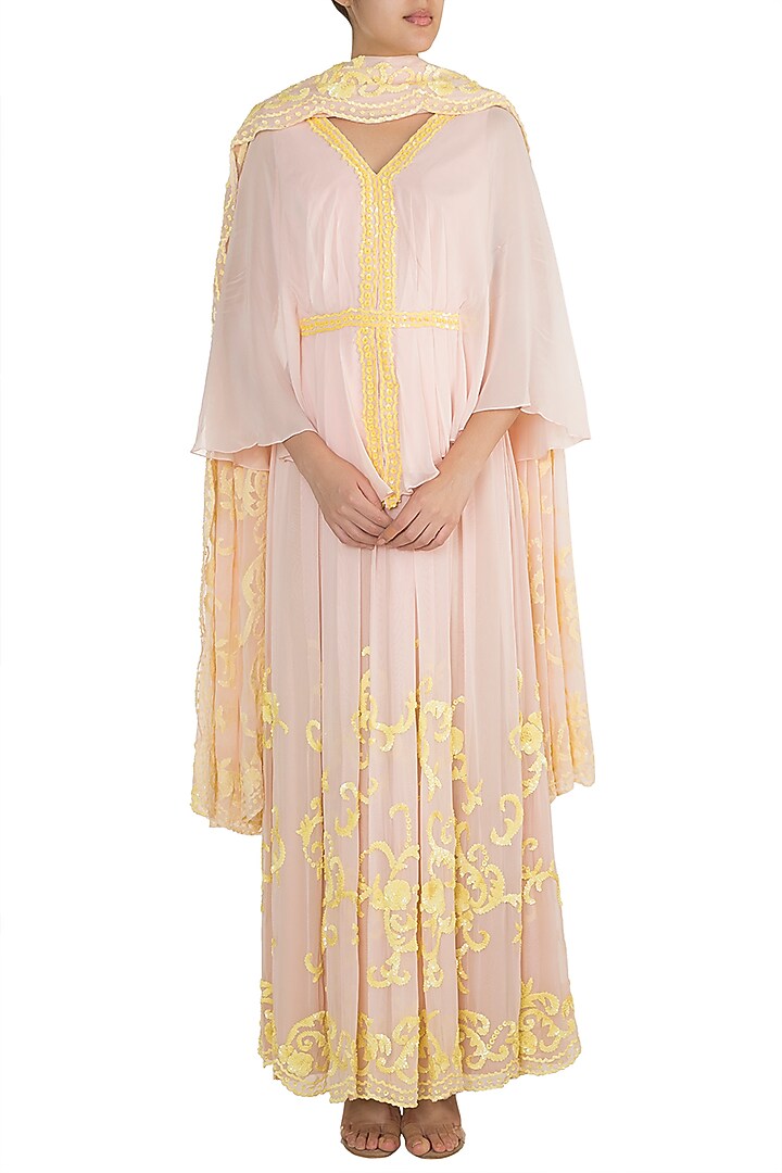Blush Pink Embroidered Wedding Anarkali With Dupatta by DiyaRajvvir at Pernia's Pop Up Shop