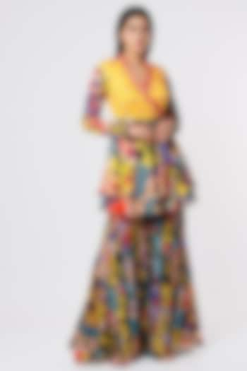 Multi-Colored Printed Gharara Set by DiyaRajvvir at Pernia's Pop Up Shop