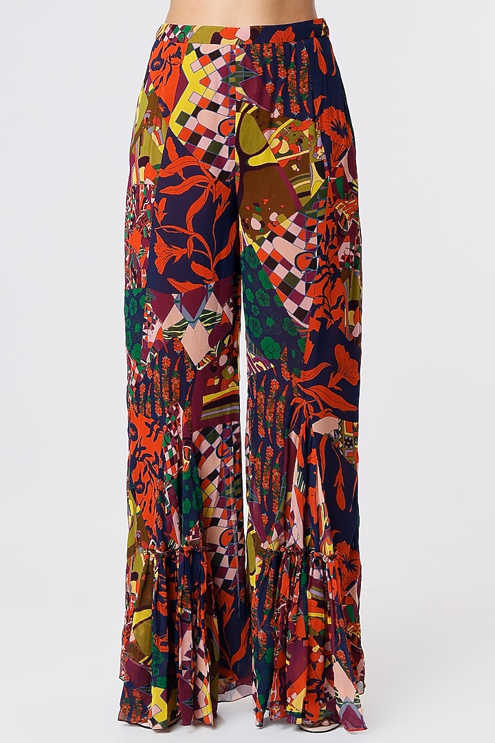 Multi-Colored Aztec Printed Cape Set by DiyaRajvvir at Pernia's Pop Up Shop