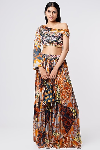 Multi-Colored Printed Palazzo Pant Set by DiyaRajvvir at Pernia's Pop Up Shop