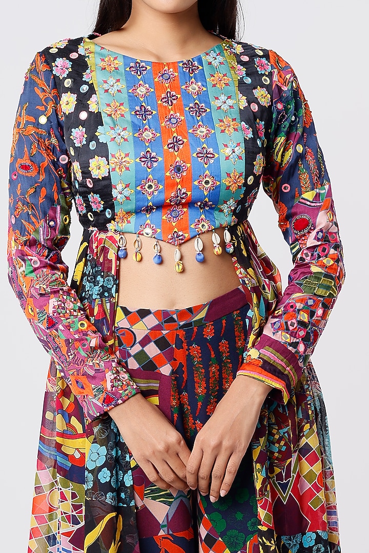Multi-Colored Printed Wedding Sharara Set by DiyaRajvvir at Pernia's Pop Up Shop