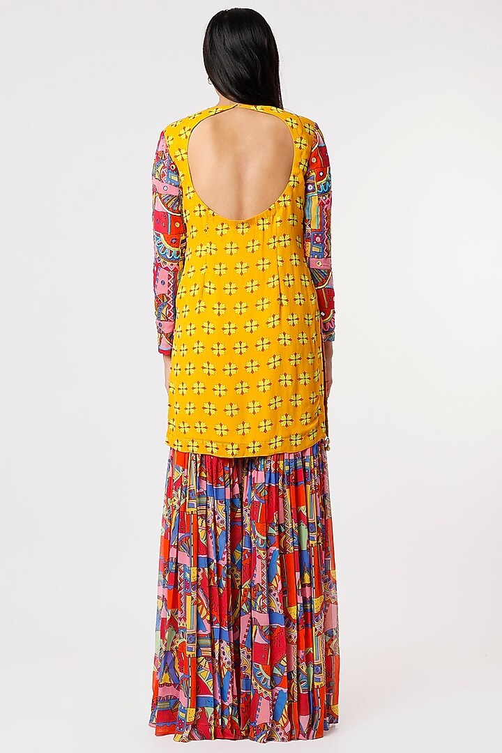 Multi-Colored Printed Gharara Set by DiyaRajvvir at Pernia's Pop Up Shop