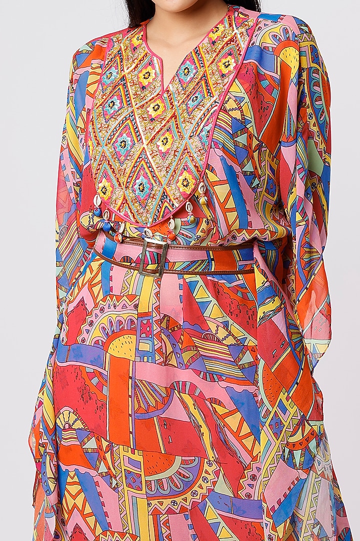 Multi-Colored Printed Kaftan Set by DiyaRajvvir at Pernia's Pop Up Shop