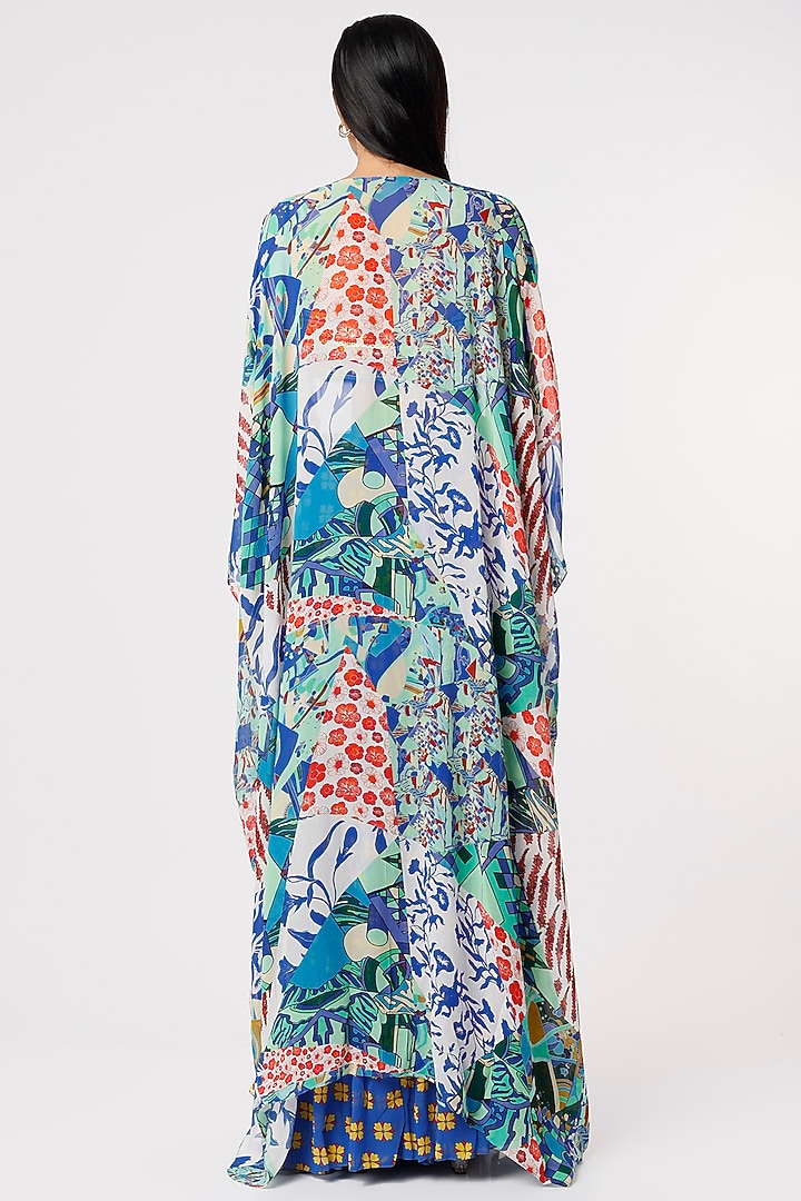 Multi-Colored Cape Set With Print by DiyaRajvvir at Pernia's Pop Up Shop