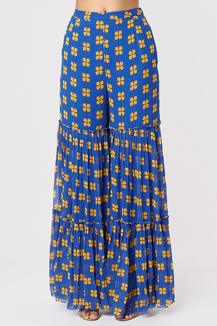 Multi-Colored Cape Set With Print by DiyaRajvvir at Pernia's Pop Up Shop