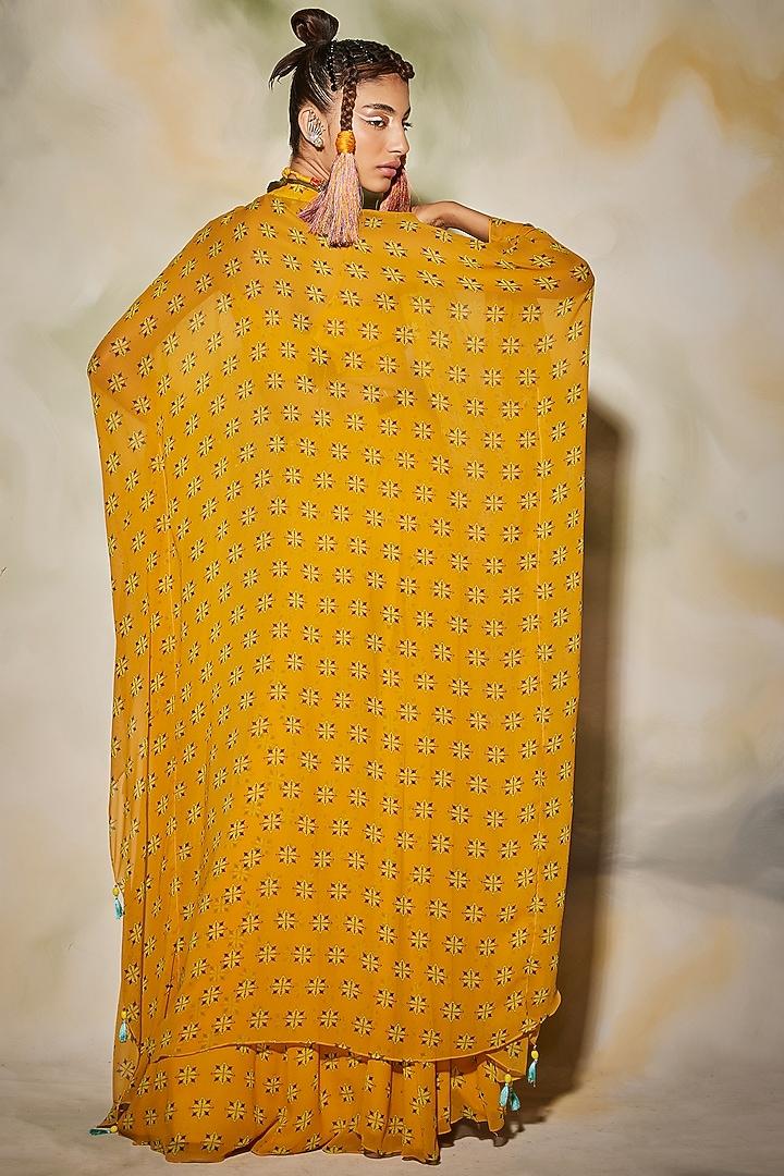 Yellow Embroidered Kaftan Set by DiyaRajvvir at Pernia's Pop Up Shop