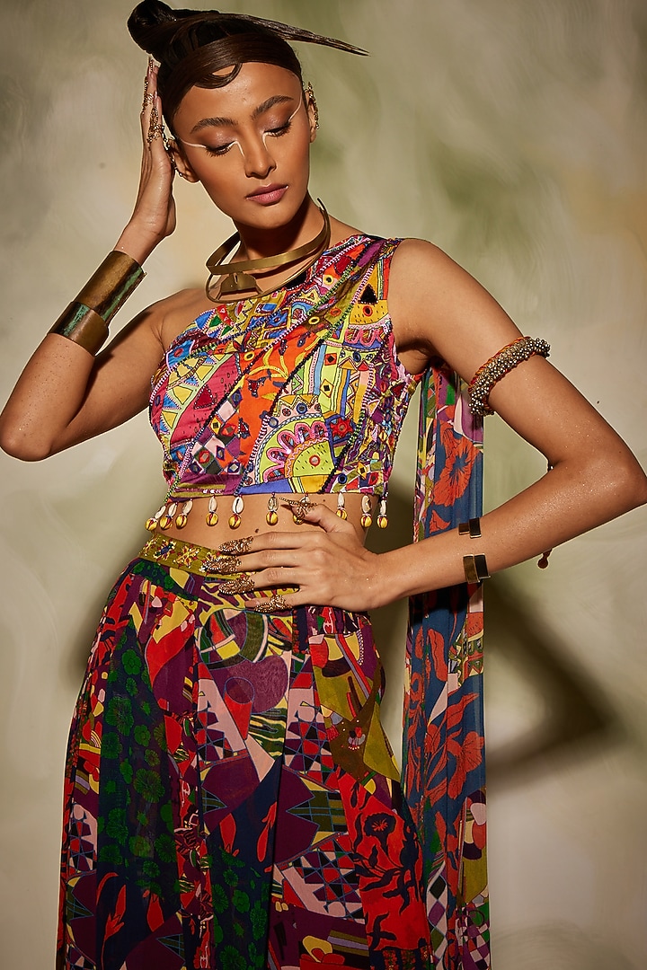 Multi-Colored Printed Pant Set by DiyaRajvvir at Pernia's Pop Up Shop