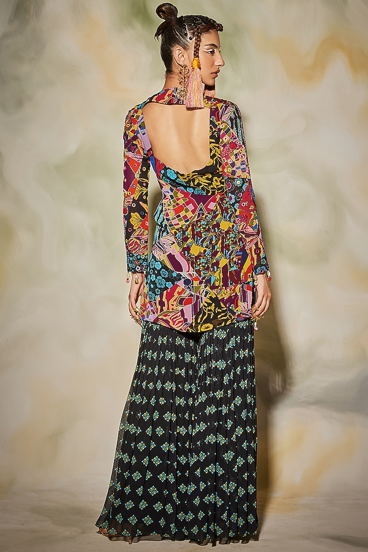 Multi-Colored Printed Gharara Set by DiyaRajvvir at Pernia's Pop Up Shop