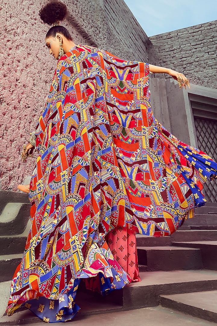 Pink Embroidered Gharara Set by DiyaRajvvir at Pernia's Pop Up Shop