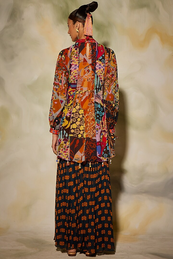 Multi-Colored Printed & Embroidered Kurta Set by DiyaRajvvir at Pernia's Pop Up Shop