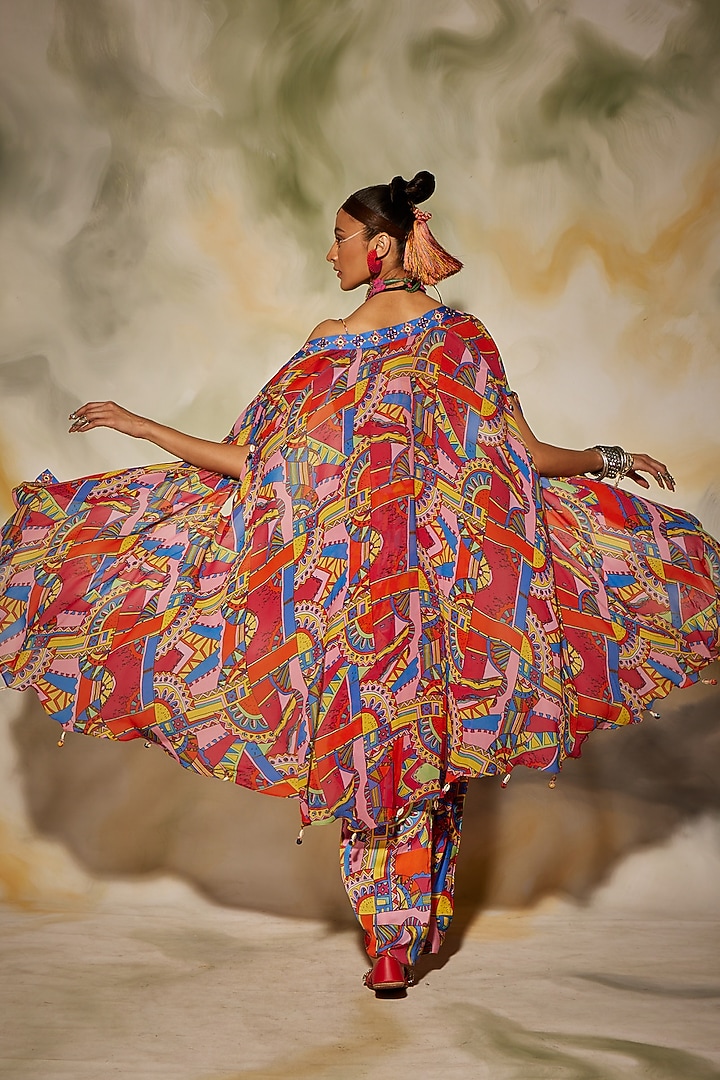Multi-Colored Printed Dhoti Skirt Set by DiyaRajvvir at Pernia's Pop Up Shop