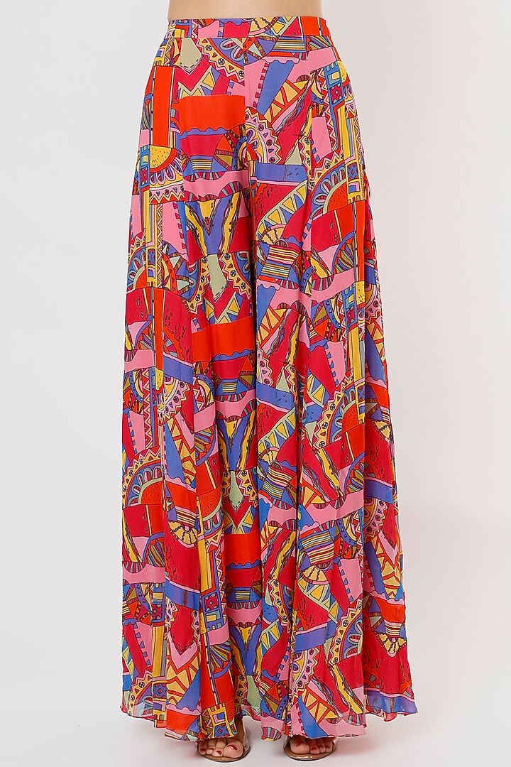 Red Printed Kaftan Set With Potli Bag by DiyaRajvvir at Pernia's Pop Up Shop