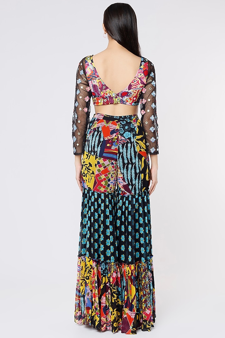 Blue & Yellow Printed Gharara Set by Diya Rajvvir at Pernia's Pop Up Shop