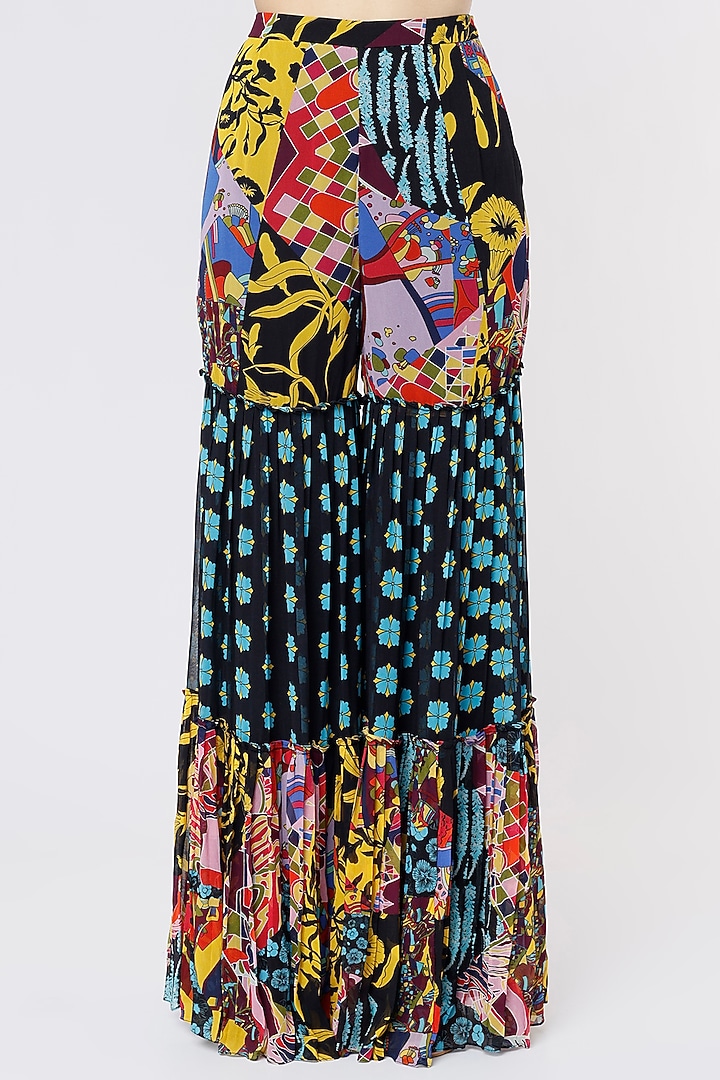 Blue & Yellow Printed Gharara Set by Diya Rajvvir at Pernia's Pop Up Shop