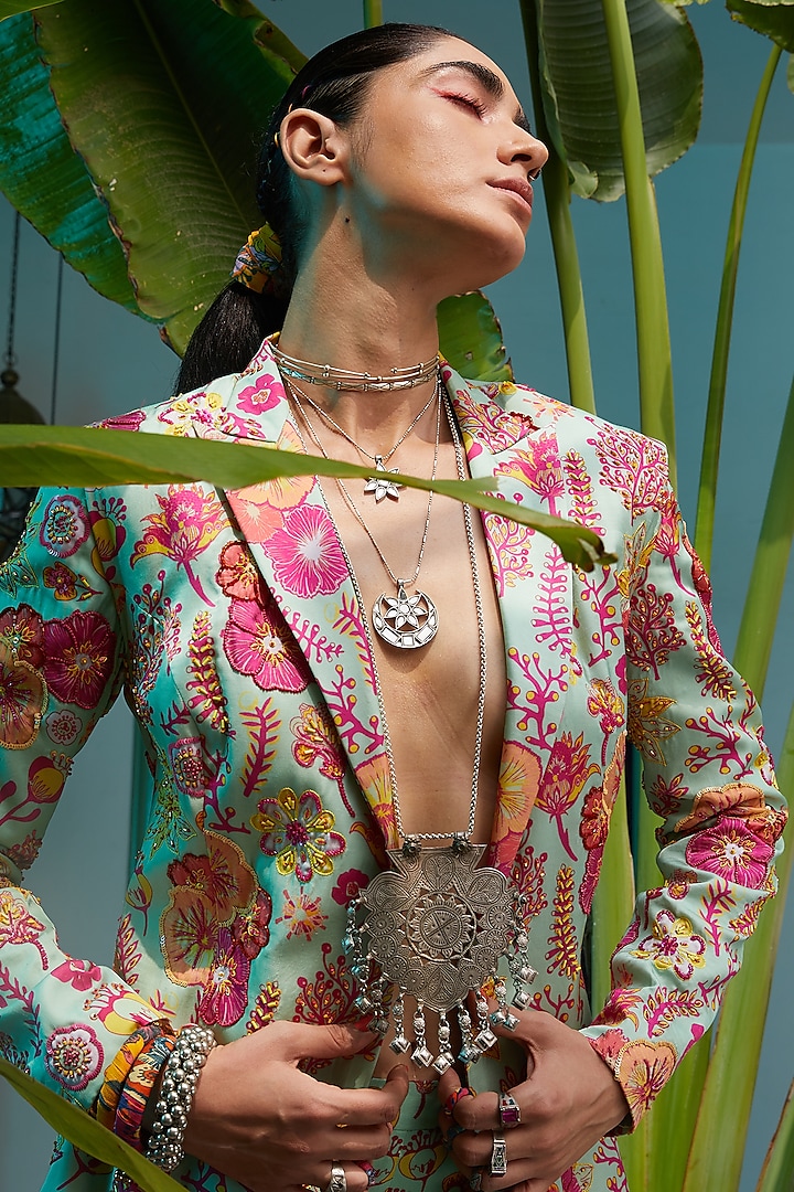 Mint Green Butta Printed Gharara Pant Set by DiyaRajvvir at Pernia's Pop Up Shop