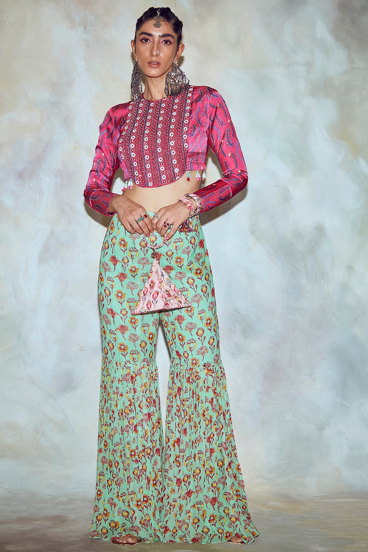 Buy White Solid Rayon Sharara Pants Online at Rs.629 | Libas