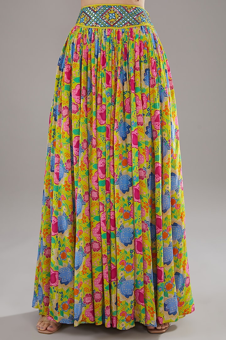 Multi-Colored Georgette & Crepe Wedding Lehenga Set by DiyaRajvvir at Pernia's Pop Up Shop