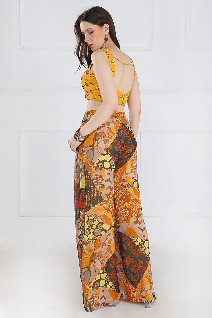 Brown Modal & Georgette Butta Printed Cape Set by DiyaRajvvir at Pernia's Pop Up Shop