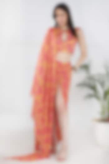 Pink Modal & Georgette Jaal Printed Skirt Set by DiyaRajvvir at Pernia's Pop Up Shop