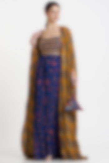 Yellow Cotton Silk Dhoti Skirt Set by DiyaRajvvir at Pernia's Pop Up Shop