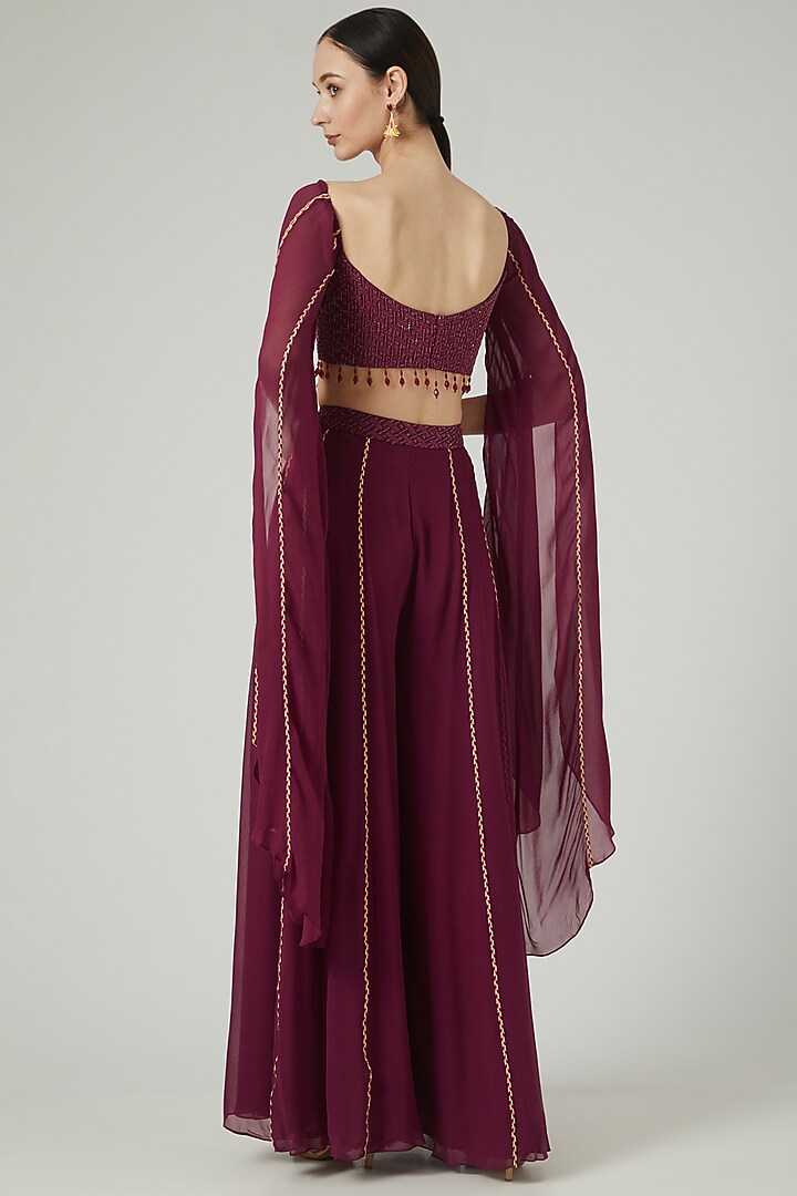 Purple Modal Wedding Sharara Set by DiyaRajvvir at Pernia's Pop Up Shop