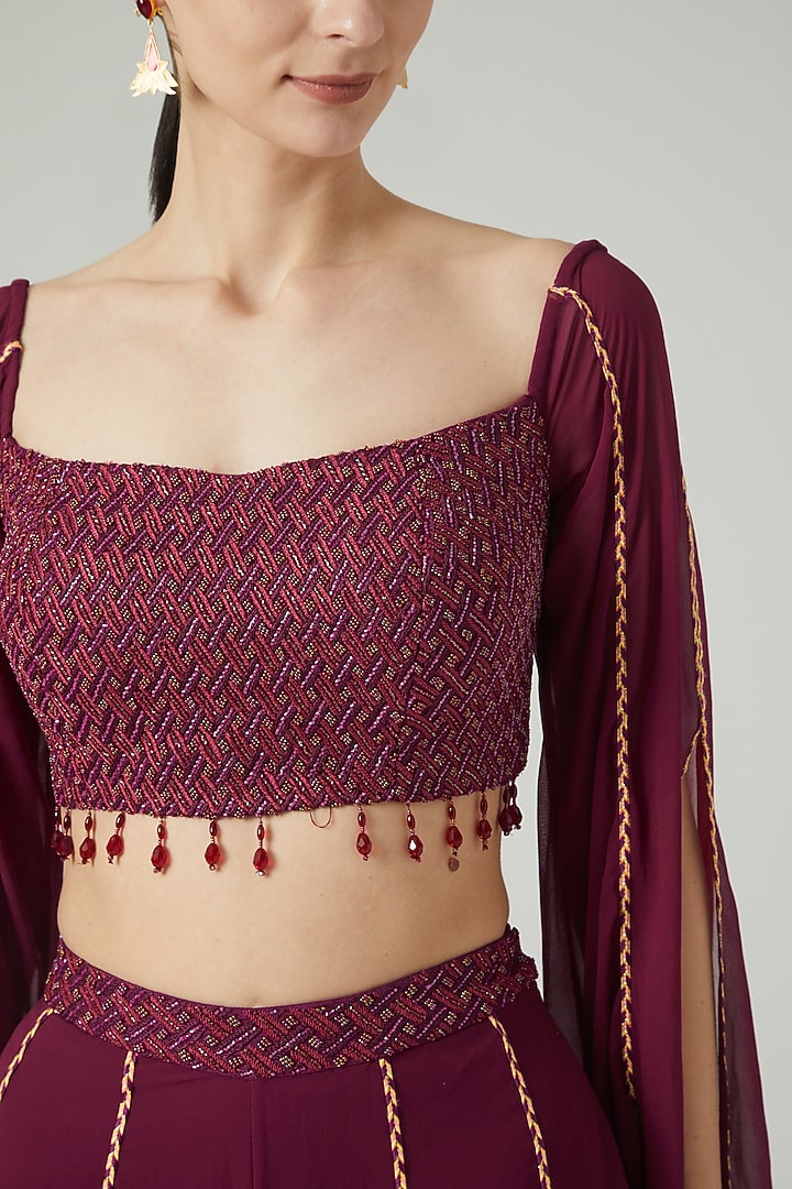 Purple Modal Wedding Sharara Set by DiyaRajvvir at Pernia's Pop Up Shop