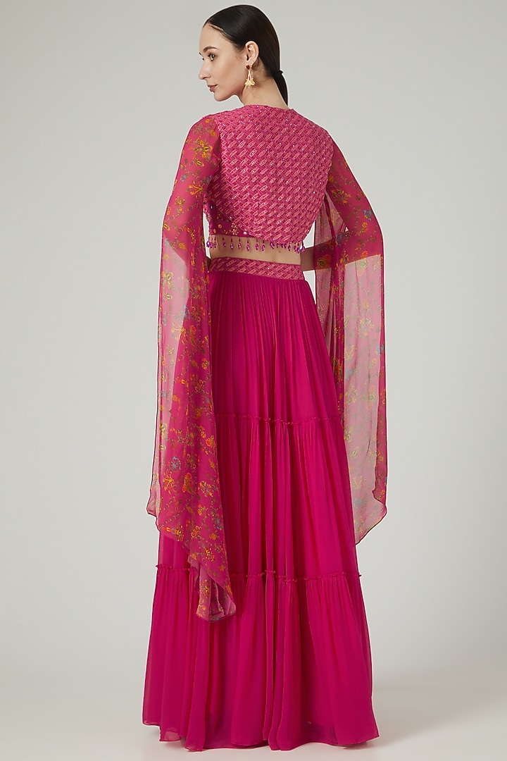 Fuchsia Pink Modal Skirt Set by DiyaRajvvir at Pernia's Pop Up Shop