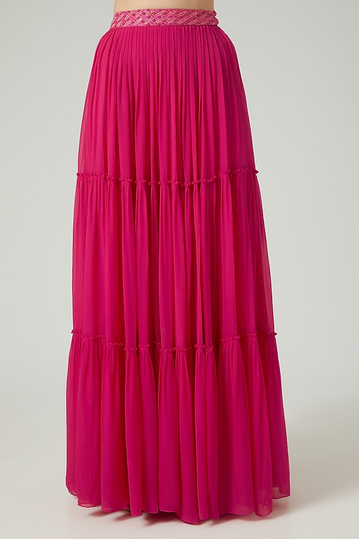 Fuchsia Pink Modal Skirt Set by DiyaRajvvir at Pernia's Pop Up Shop