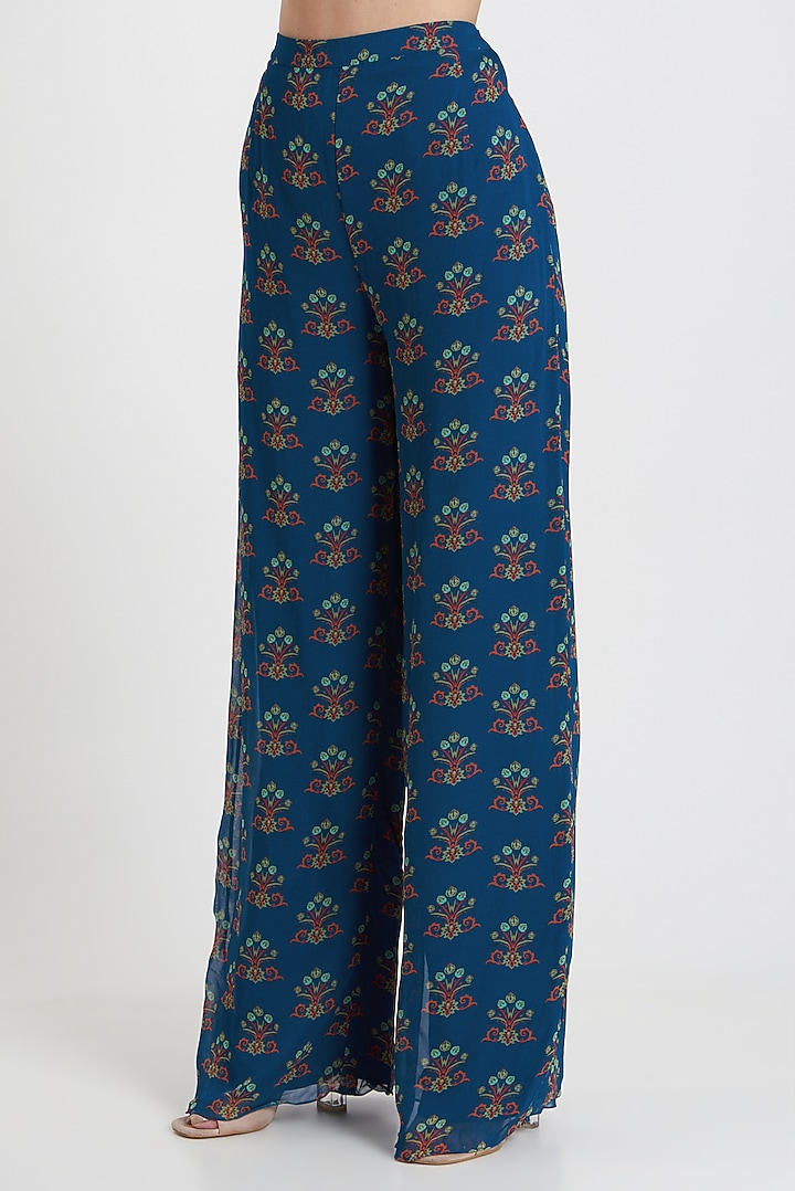 Teal & Fuchsia Modal Pant Set by DiyaRajvvir at Pernia's Pop Up Shop