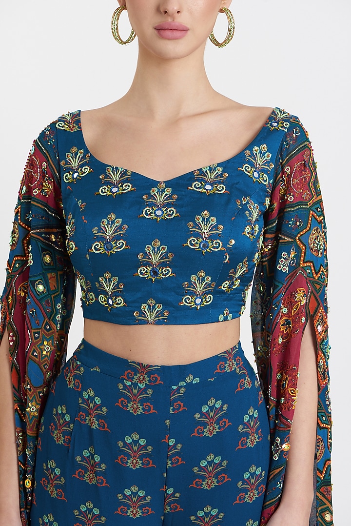 Teal & Fuchsia Modal Pant Set by DiyaRajvvir at Pernia's Pop Up Shop