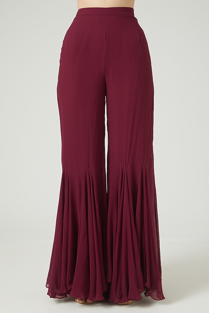 Purple Modal Embroidered Pant Set by DiyaRajvvir at Pernia's Pop Up Shop