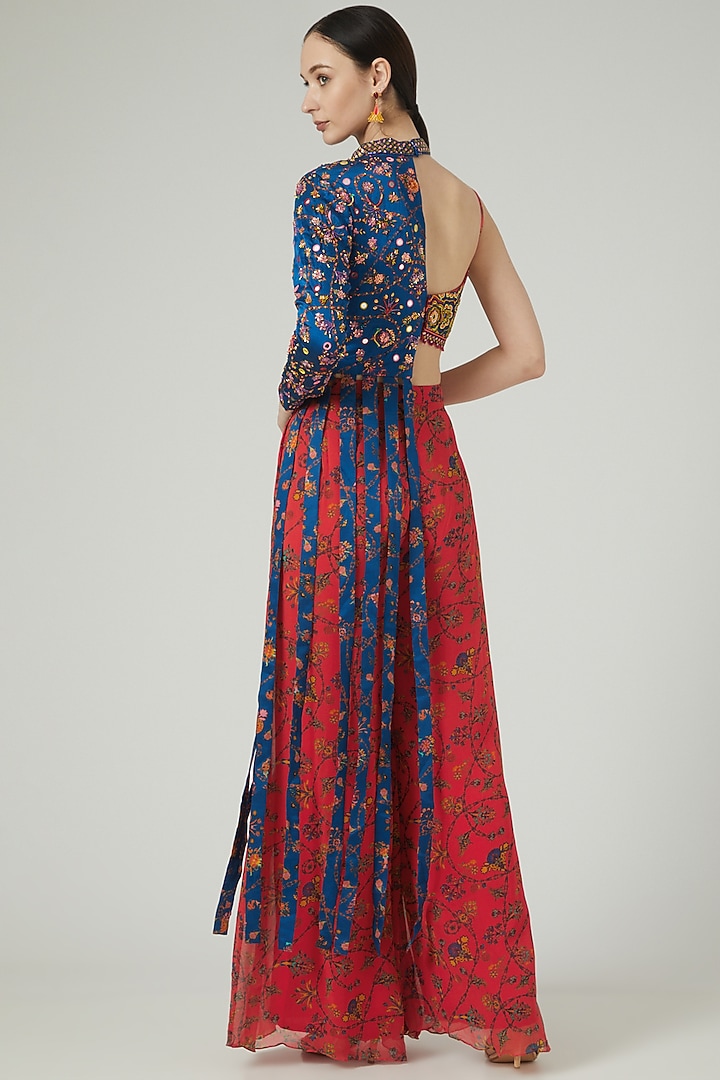 Red Printed Wedding Sharara Set by DiyaRajvvir at Pernia's Pop Up Shop