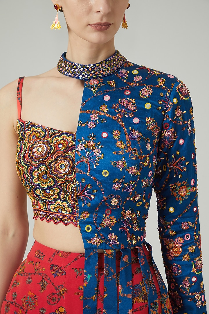 Red Printed Wedding Sharara Set by DiyaRajvvir at Pernia's Pop Up Shop
