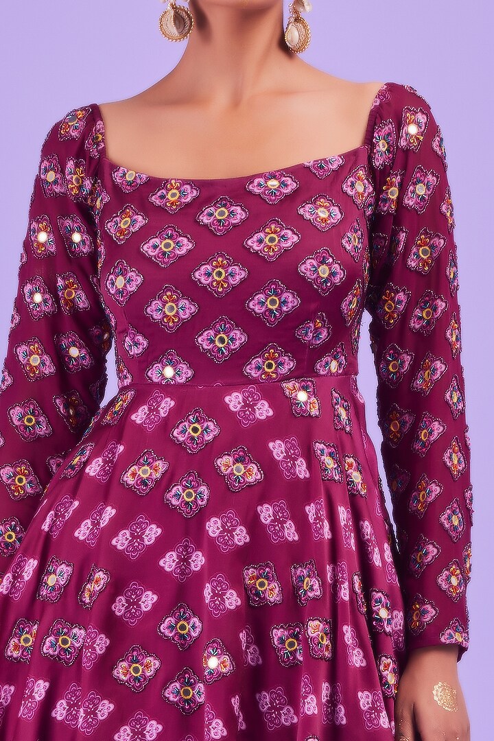 Purple Modal & Georgette Godet Pant Set by DiyaRajvvir at Pernia's Pop Up Shop
