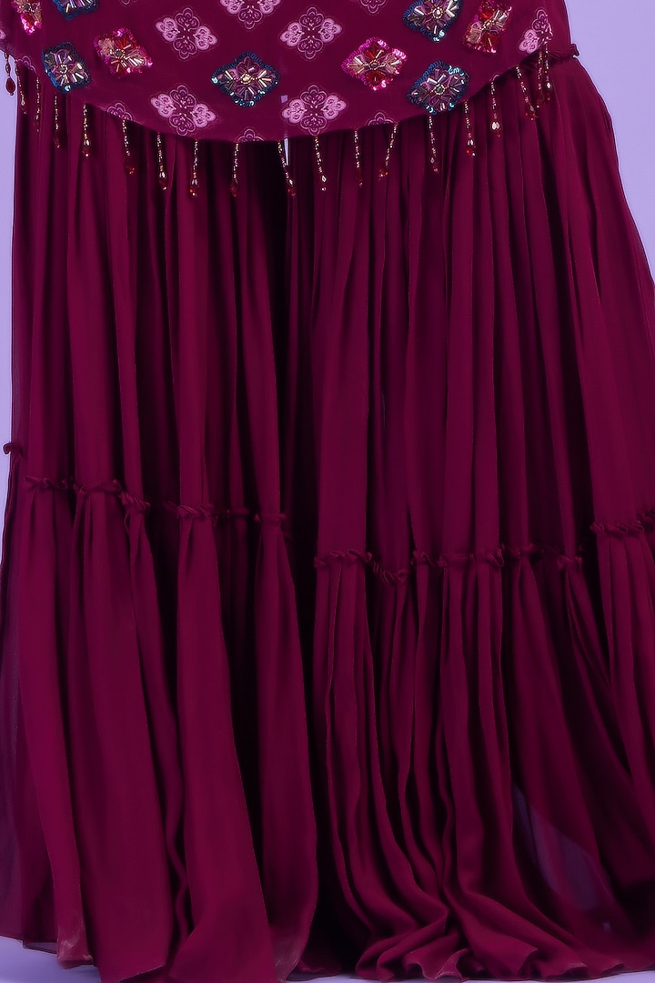 Purple Georgette Gharara Set by DiyaRajvvir at Pernia's Pop Up Shop