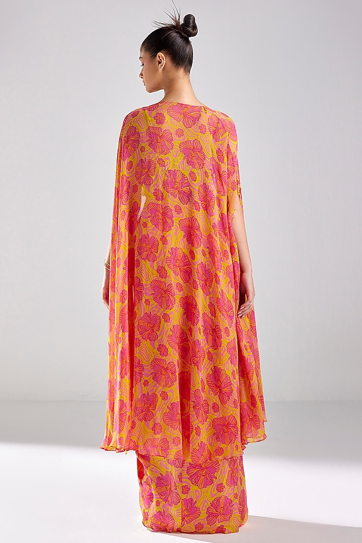 Pink Cotton Silk & Georgette Printed Skirt Set by DiyaRajvvir at Pernia's Pop Up Shop
