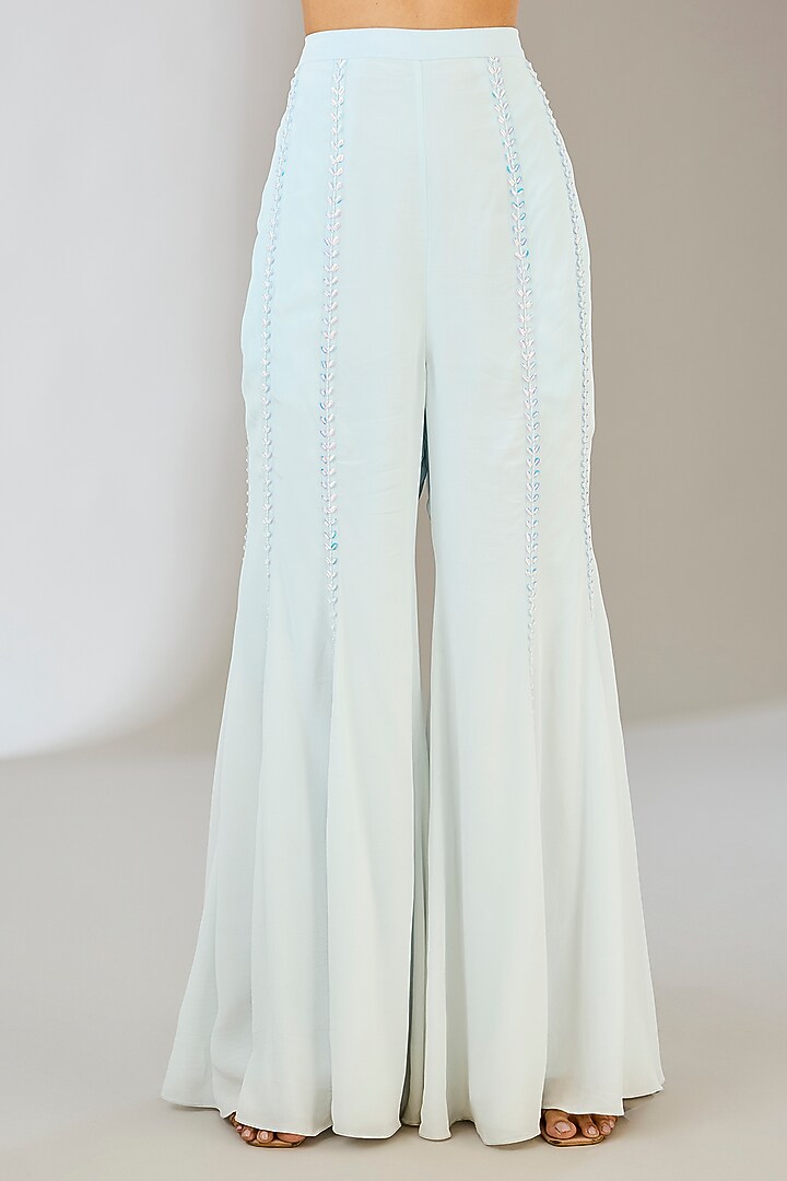 Ivory Tulle Embroidered Gharara Set by DiyaRajvvir at Pernia's Pop Up Shop
