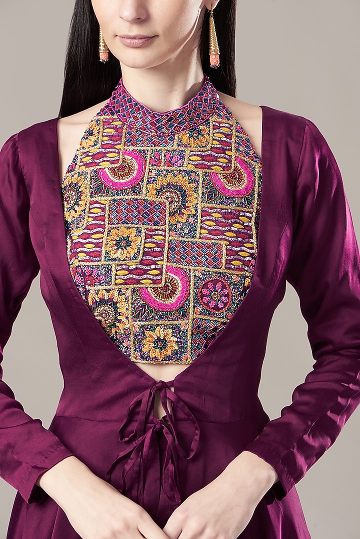 Purple Georgette Wedding Sharara Set by DiyaRajvvir at Pernia's Pop Up Shop