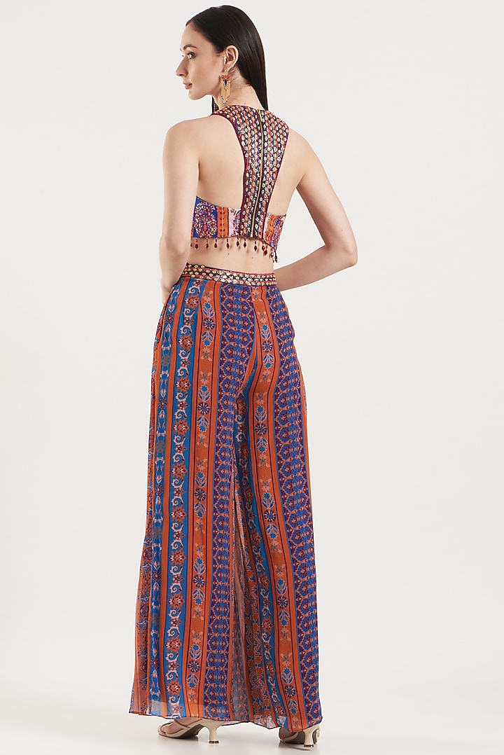 Rust Embroidered Pant Set by DiyaRajvvir at Pernia's Pop Up Shop