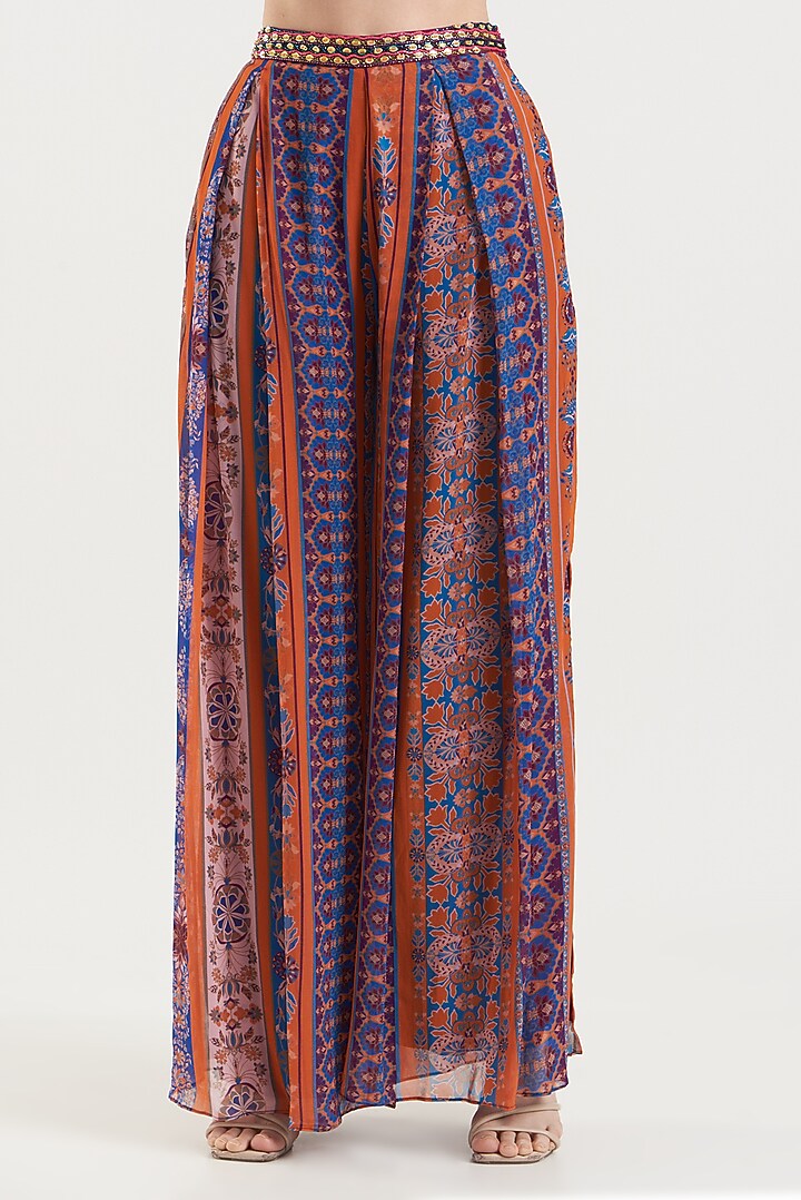 Rust Embroidered Pant Set by DiyaRajvvir at Pernia's Pop Up Shop
