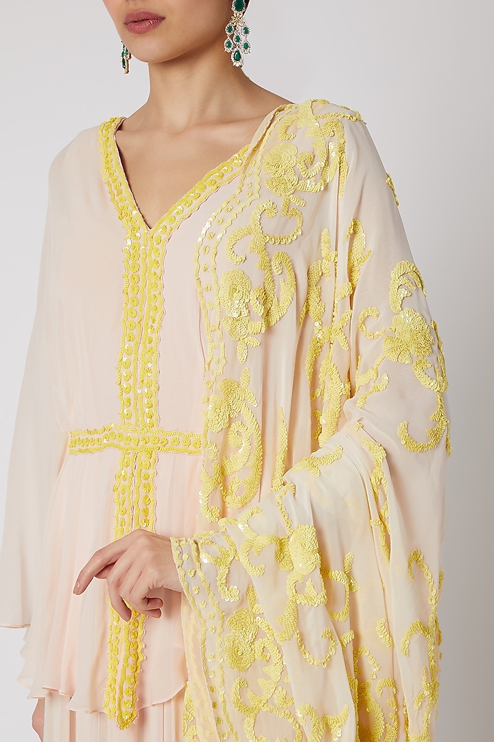 Bubble Pink Embroidered Anarkali with Dupatta