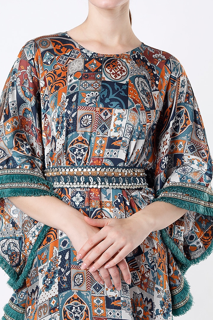 Multi-Colored Printed Mini Kaftan by DiyaRajvvir at Pernia's Pop Up Shop