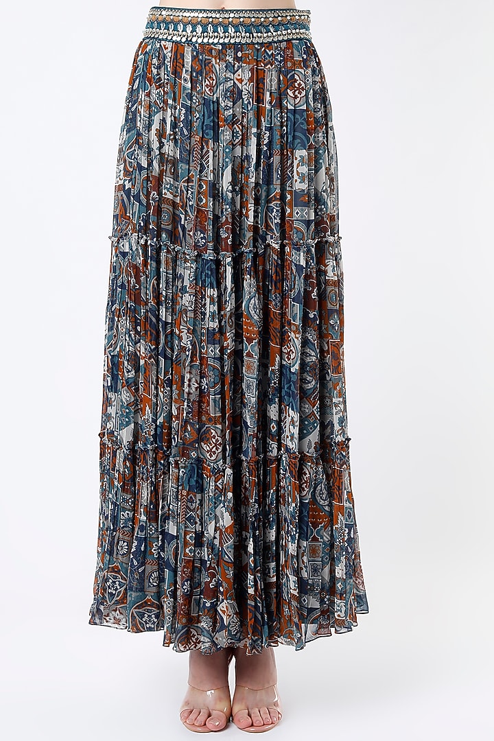Multi-Colored Printed Skirt Set by DiyaRajvvir at Pernia's Pop Up Shop