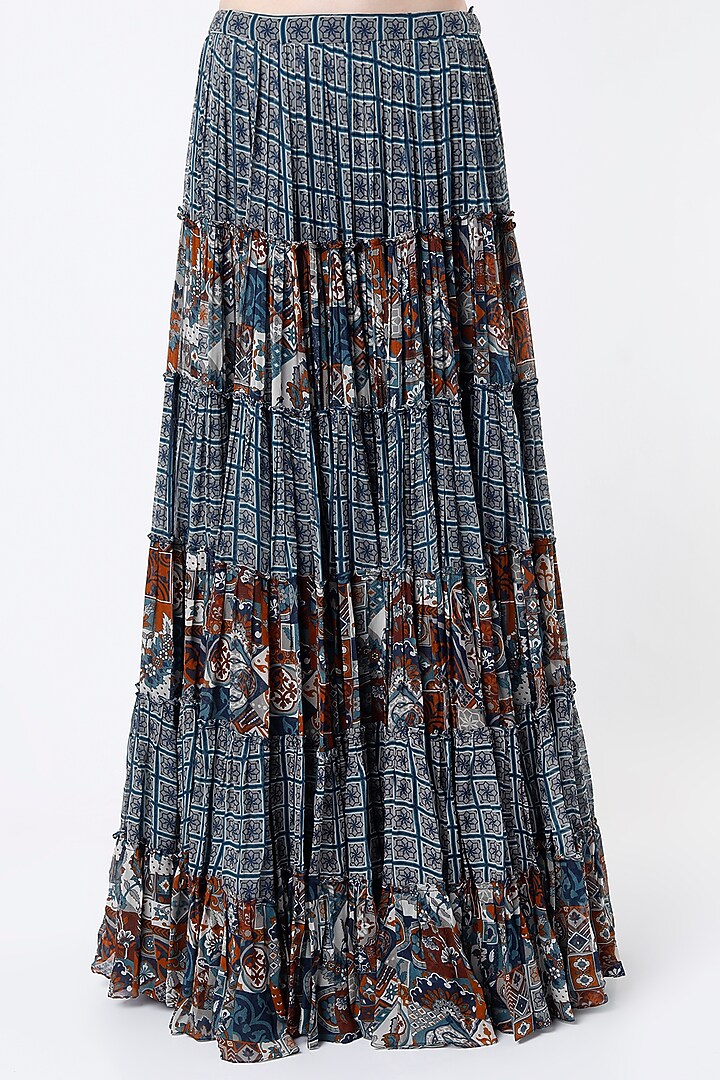 Multi-Colored Tiered Skirt Set by DiyaRajvvir at Pernia's Pop Up Shop